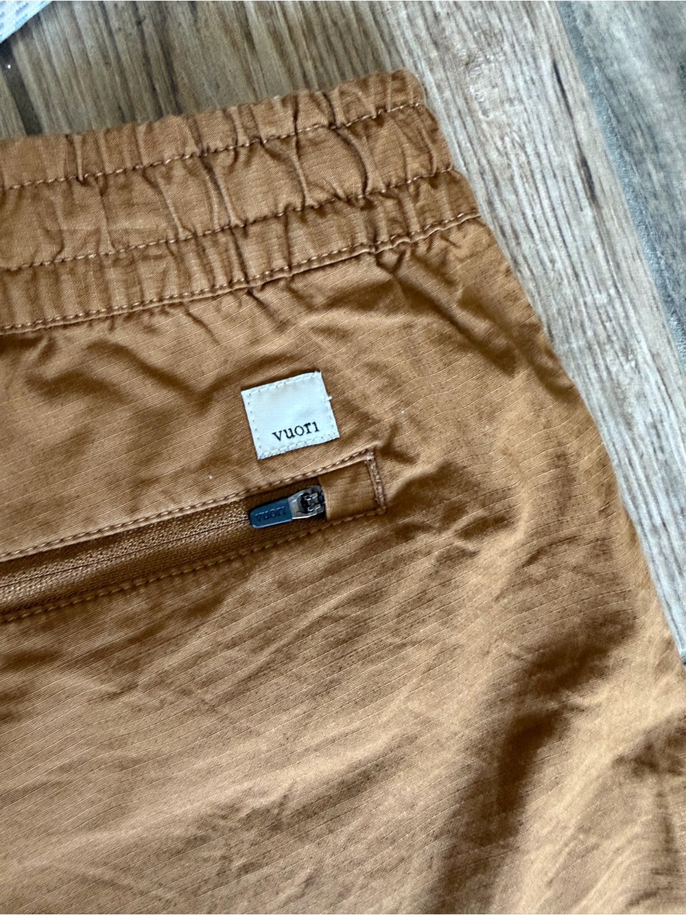Vuori Brown Drawstring Ripstop Shorts - Picture 6 of 7